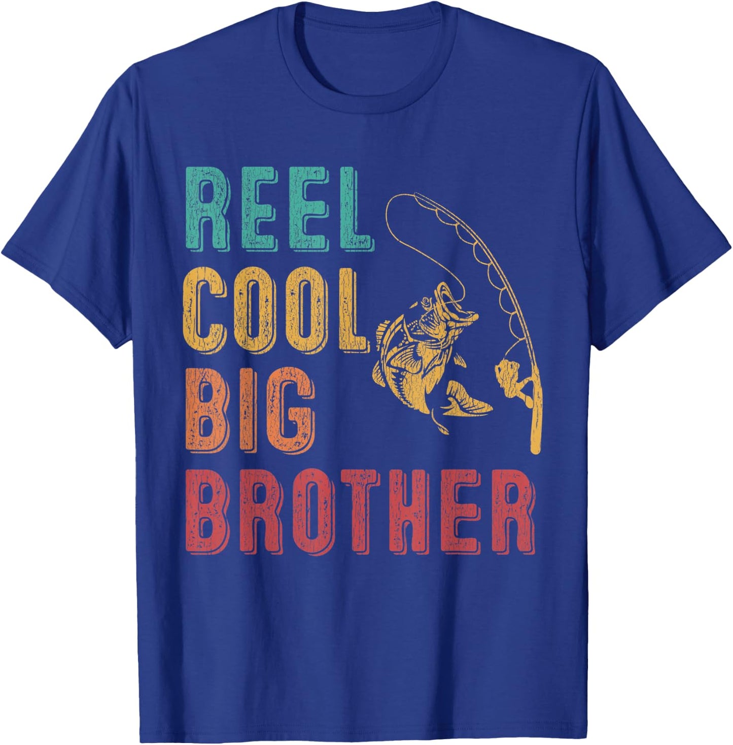 Reel Cool Big Brother Funny Matching Family Fishing Vacation T-Shirt - T-Shirt | Royal