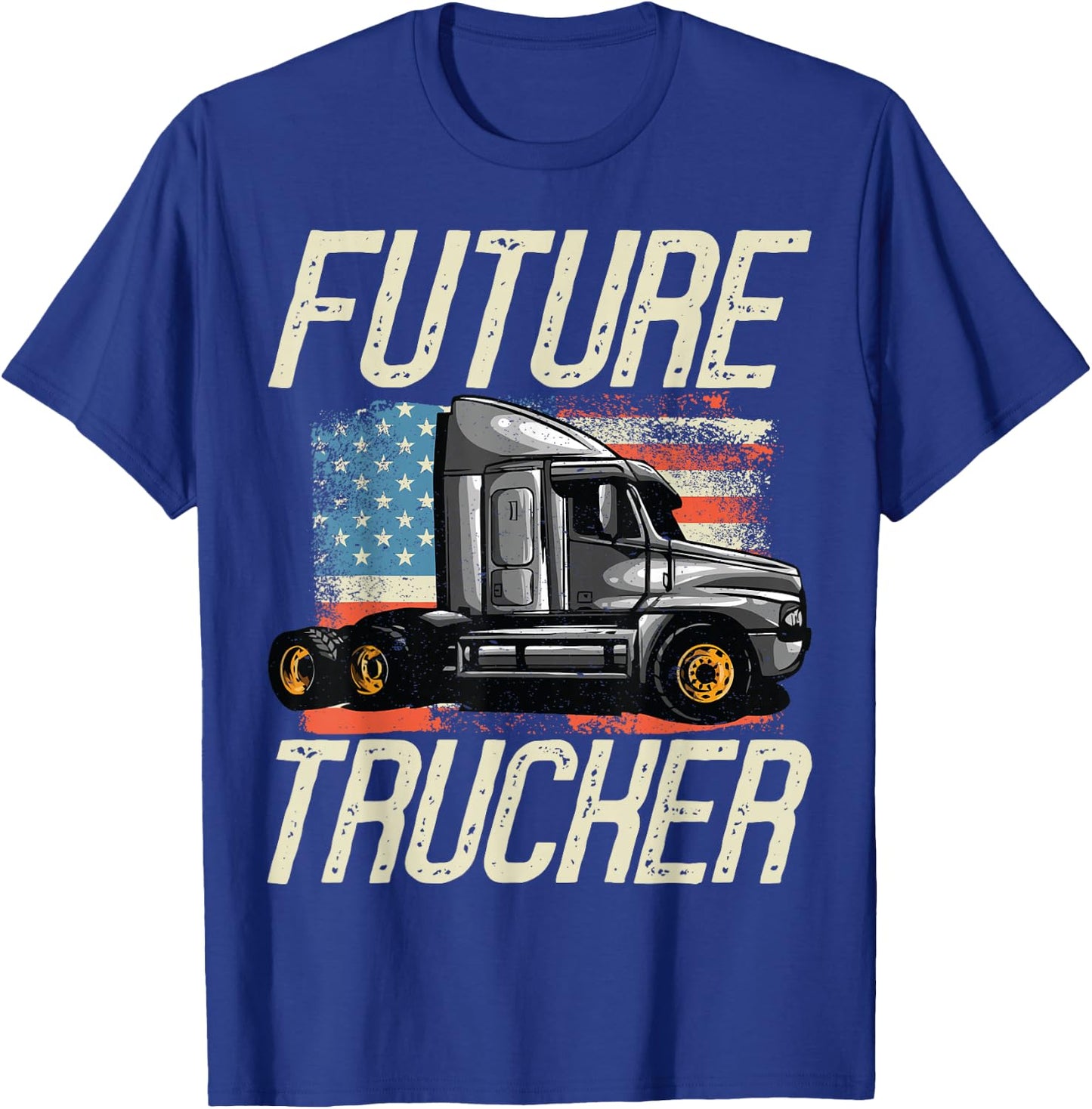 Future Trucker Truck Driver Semi Kids Son Daughter Clothing T-Shirt - T-Shirt | Royal