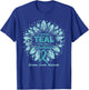 I Wear Teal For My Grandma - Teal Sunflower Ovarian Cancer T-Shirt - T-Shirt | Royal