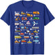 Alphabet Vehicles ABCs Learning Teachers Kids Boys Girls T-Shirt - T-Shirt | Royal