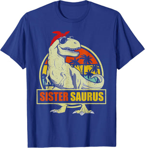 Sistersaurus T Rex Dinosaur Sister Saurus Family Kids Girls T-Shirt - T-Shirt | Royal