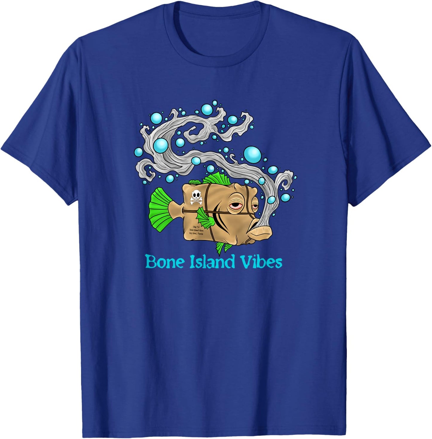 Bone Island Vibes Square Grouper T-Shirt - T-Shirt | Royal