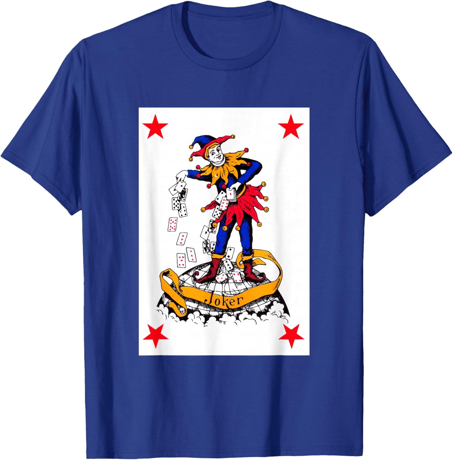 Joker Playing Card Vintage Red Clown Poker Costume T-Shirt - T-Shirt | Royal