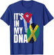 Jamaican And Cuban Mix DNA Heritage Flag T-Shirt - T-Shirt | Royal