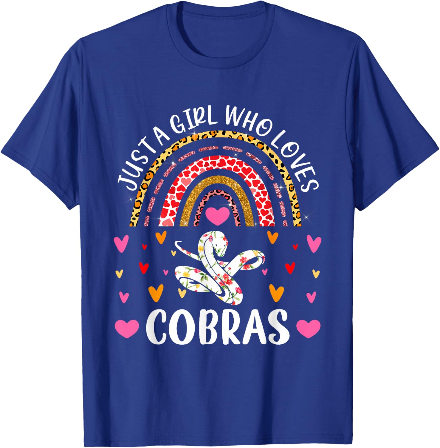 Just A Girl Who Loves Cobras Rainbow Cobra Lover T-Shirt - T-Shirt | Royal