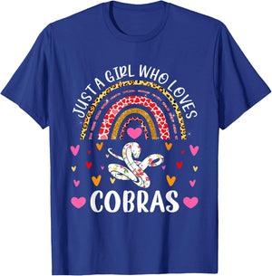 Just A Girl Who Loves Cobras Rainbow Cobra Lover T-Shirt - T-Shirt | Royal