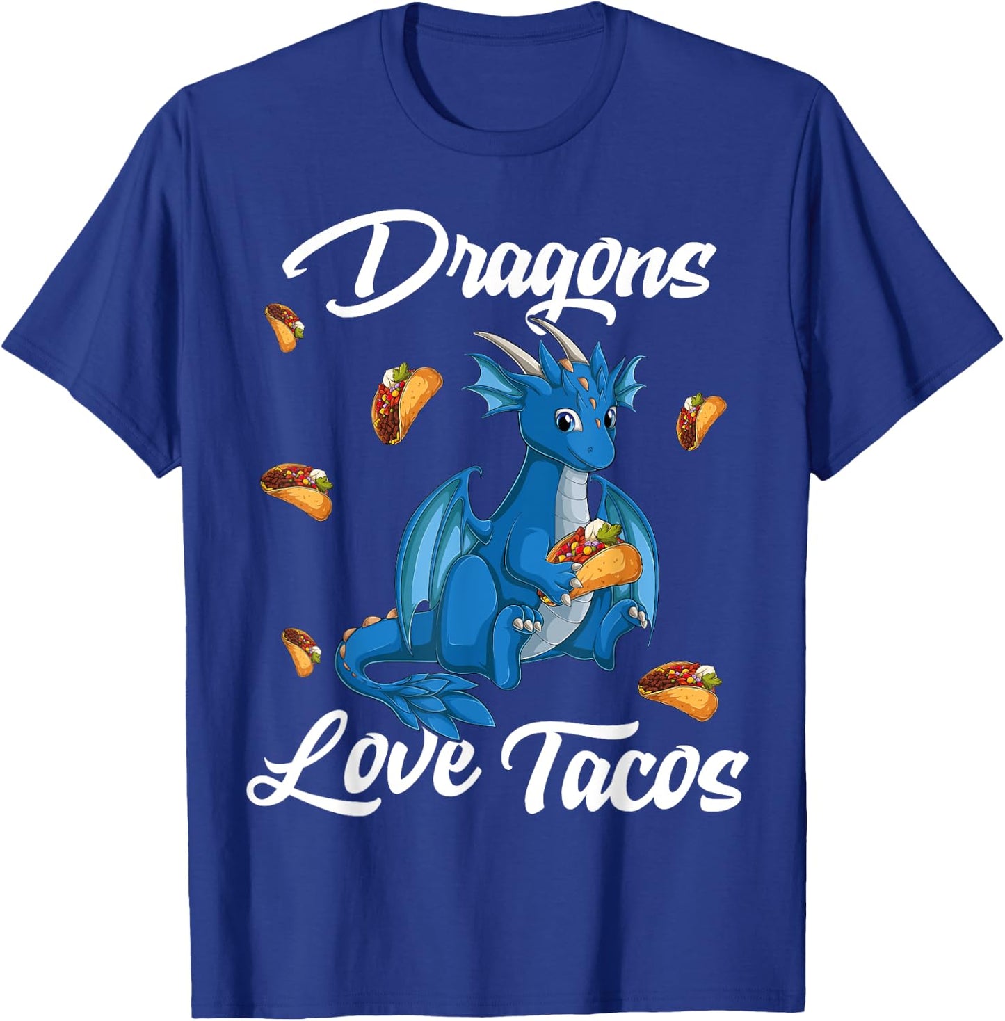 Dragons Love Tacos Mexican Food For Kids boys girls pjs T-Shirt - T-Shirt | Royal