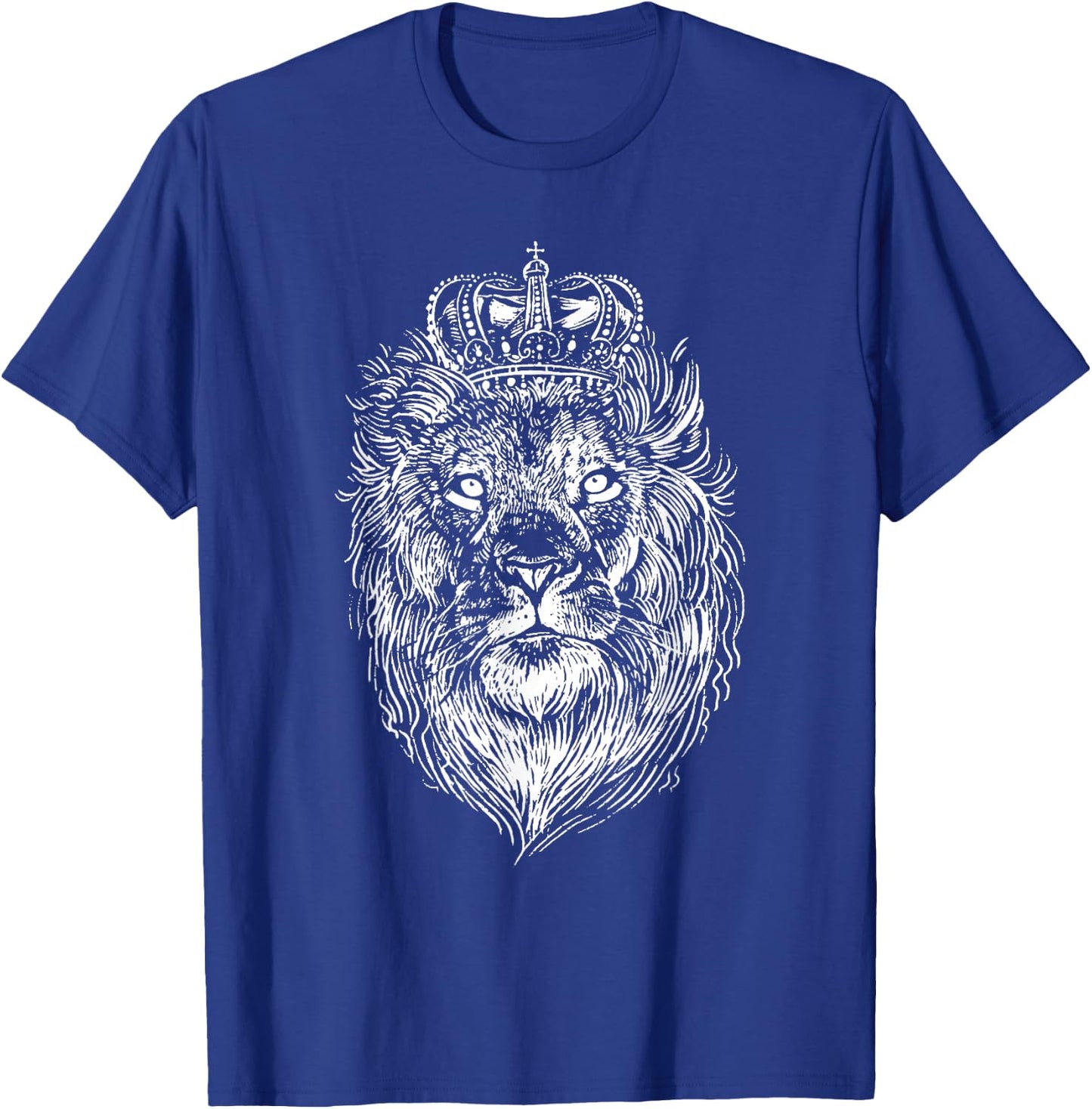 Lion with crown, hand-drawn T-Shirt - T-Shirt | Royal