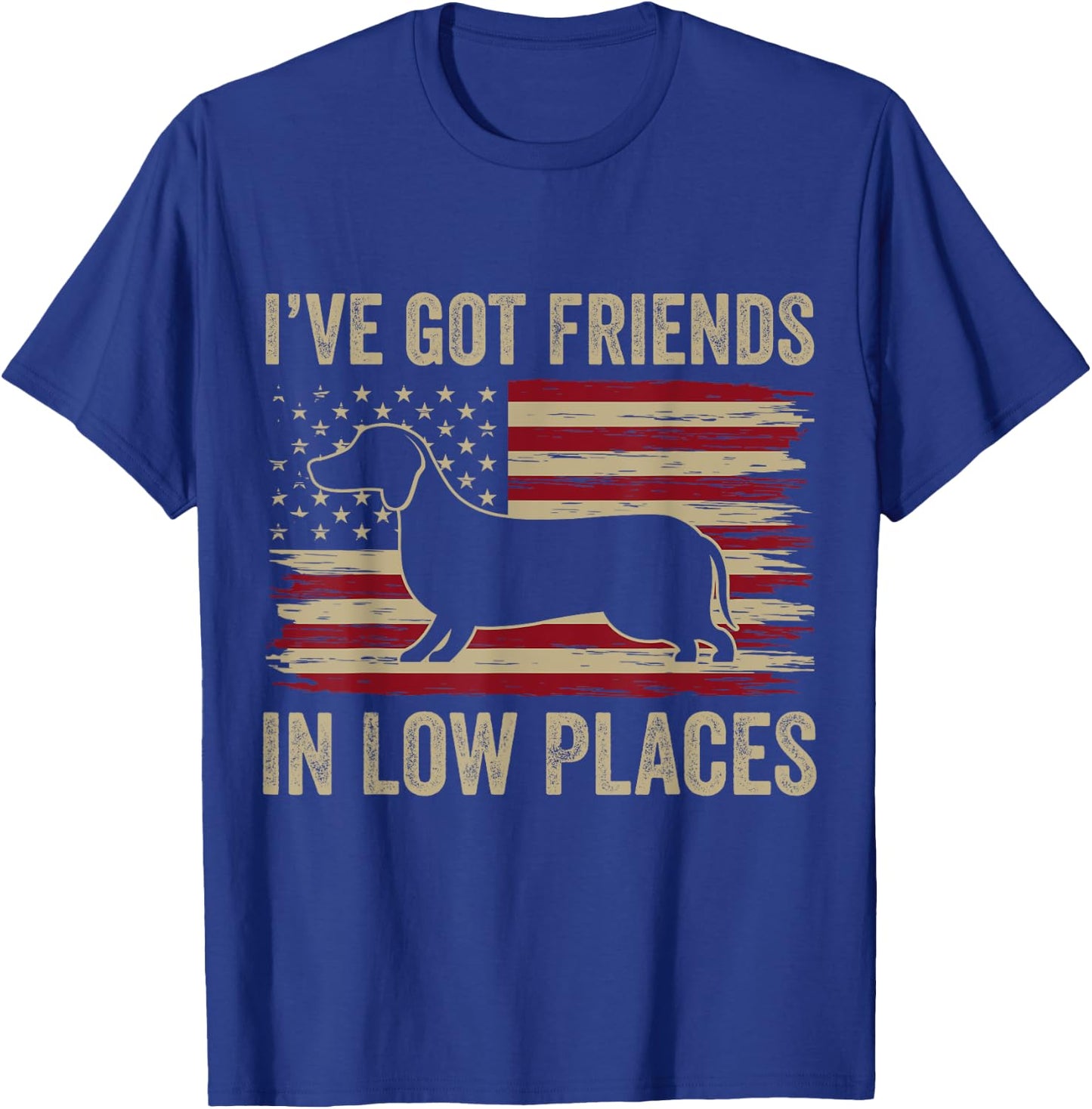 Dachshund I've Got Friends In Low Places Wiener Dog Vintage Men Women Kids T-Shirt - T-Shirt | Royal