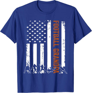 Football Grandpa Flag USA Gift Football Grandpa T-Shirt - T-Shirt | Royal