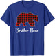 Red Plaid Bear Christmas Pajama Brother Matching Family T-Shirt - T-Shirt | Royal
