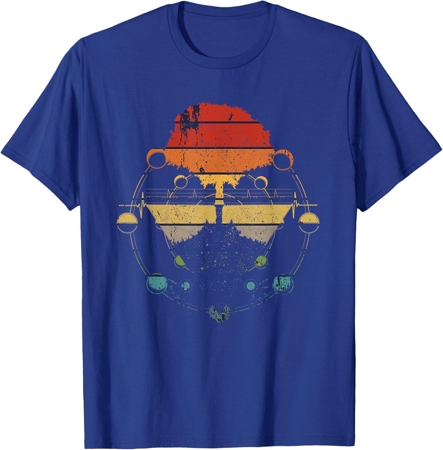 Retro Moon Phases Tree of Life T-Shirt - T-Shirt | Royal
