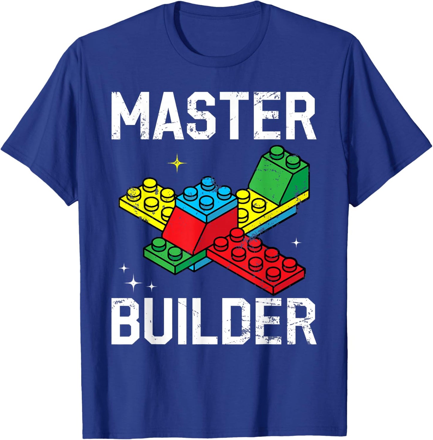 Master Builder Kids Building Blocks Brick Toy for Boys & Men T-Shirt - T-Shirt | Royal