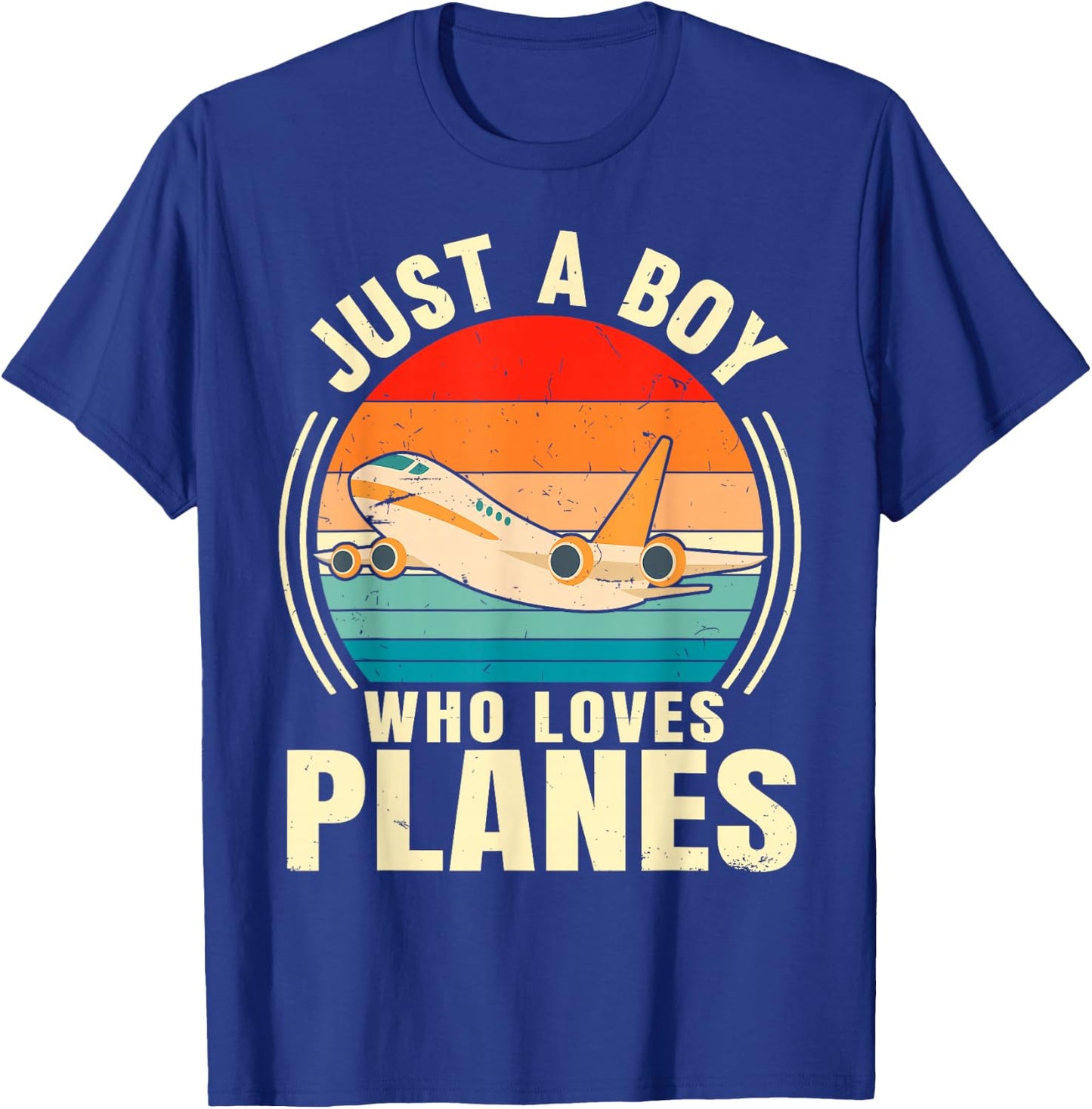 Just A Boy Who Loves Planes Airplane Aircraft Lovers T-Shirt - T-Shirt | Royal