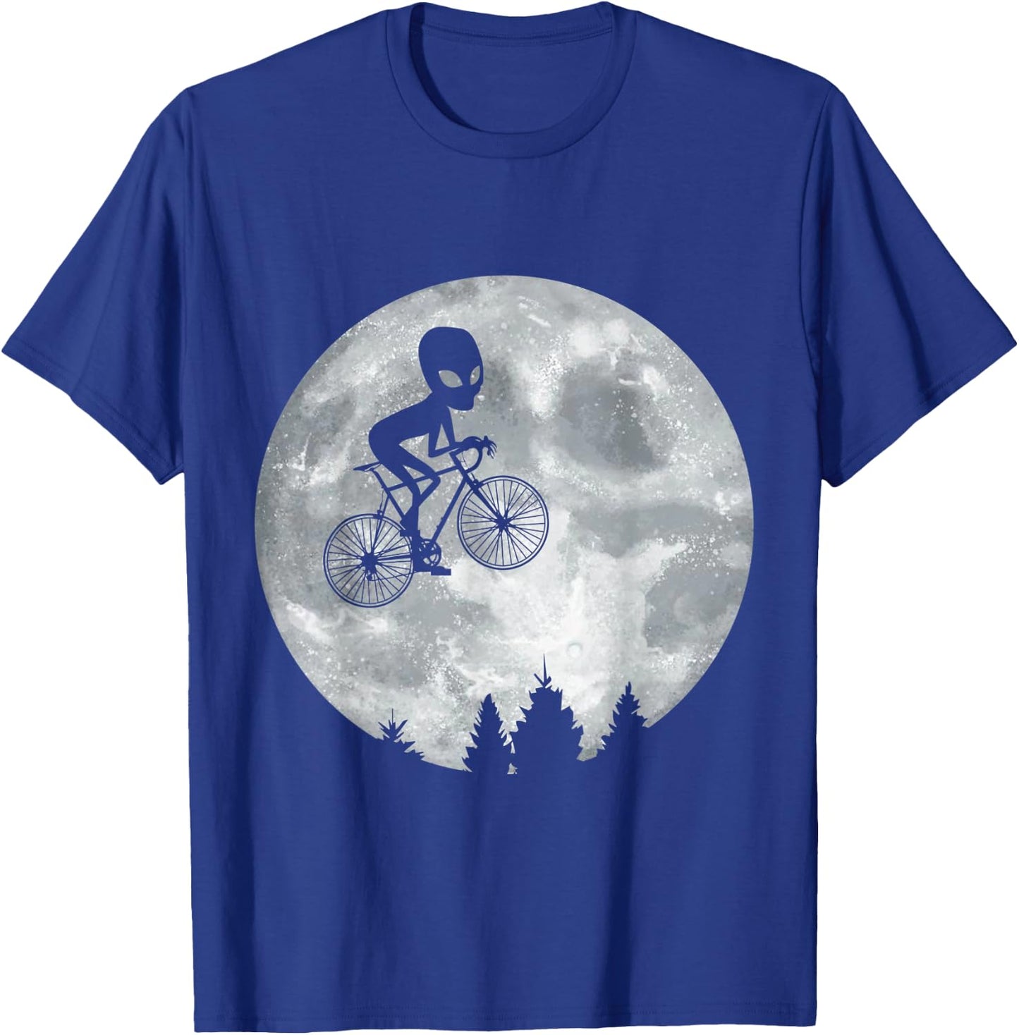 ALIEN Riding Moon Bike Halloween Lunar Cycling Cyclist T-Shirt - T-Shirt | Royal