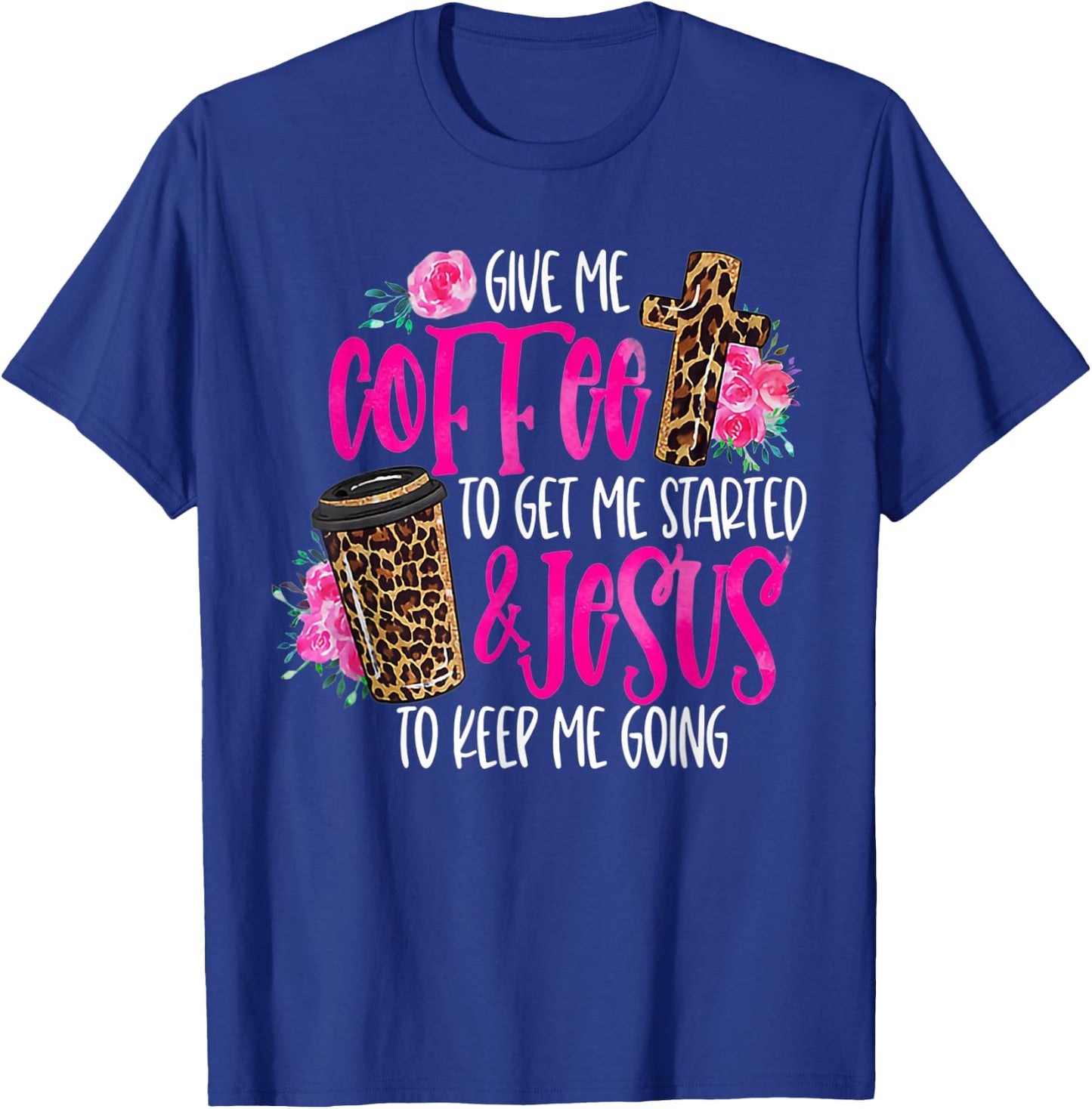 Coffee and Jesus Women's Misses Plus Size Teacher T-Shirt - T-Shirt | Royal