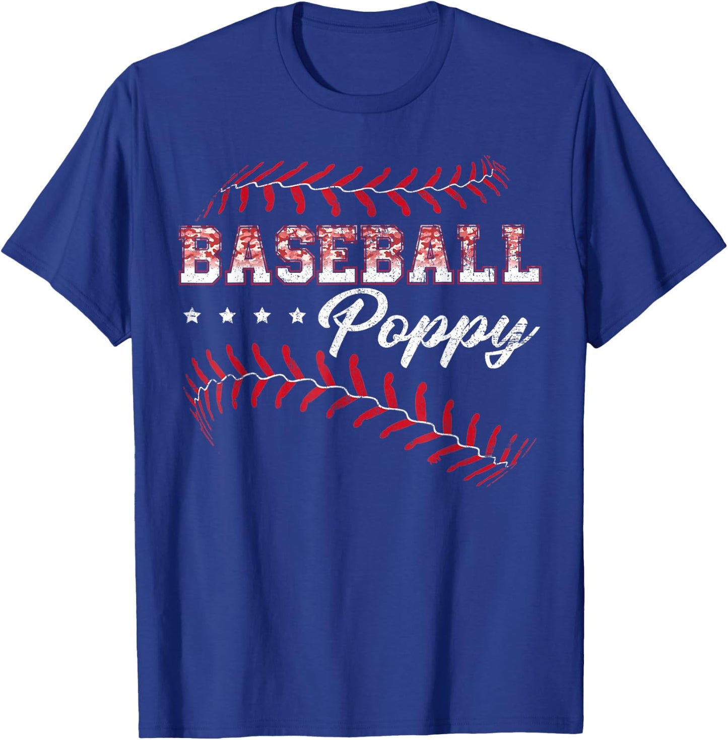 Baseball Poppy Funny Baseball Player Sports Fathers Day T-Shirt - T-Shirt | Royal