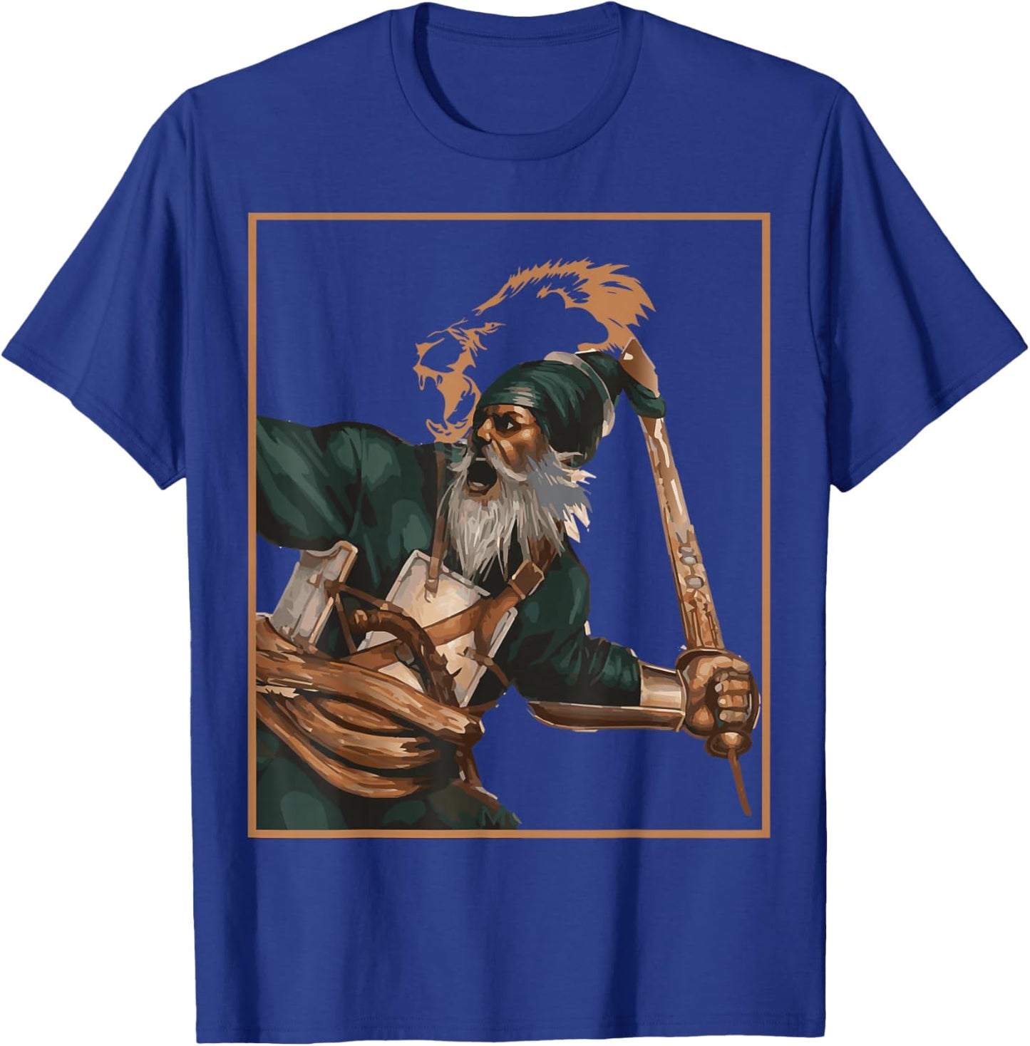 Sikh Martyr Baba Deep Singh Shahid Khanda Lion T-Shirt - T-Shirt | Royal