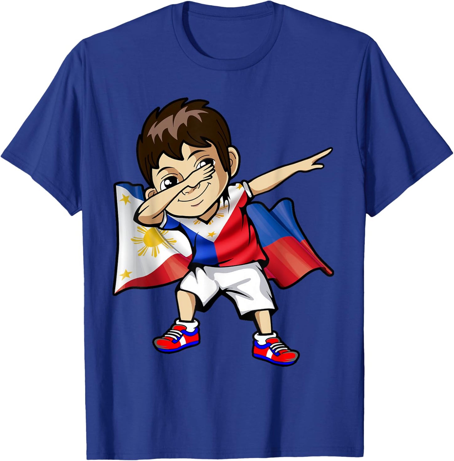 Dabbing Boy Philippine Flag Filipino Meme Jersey Dab T Shirt T-Shirt - T-Shirt | Royal
