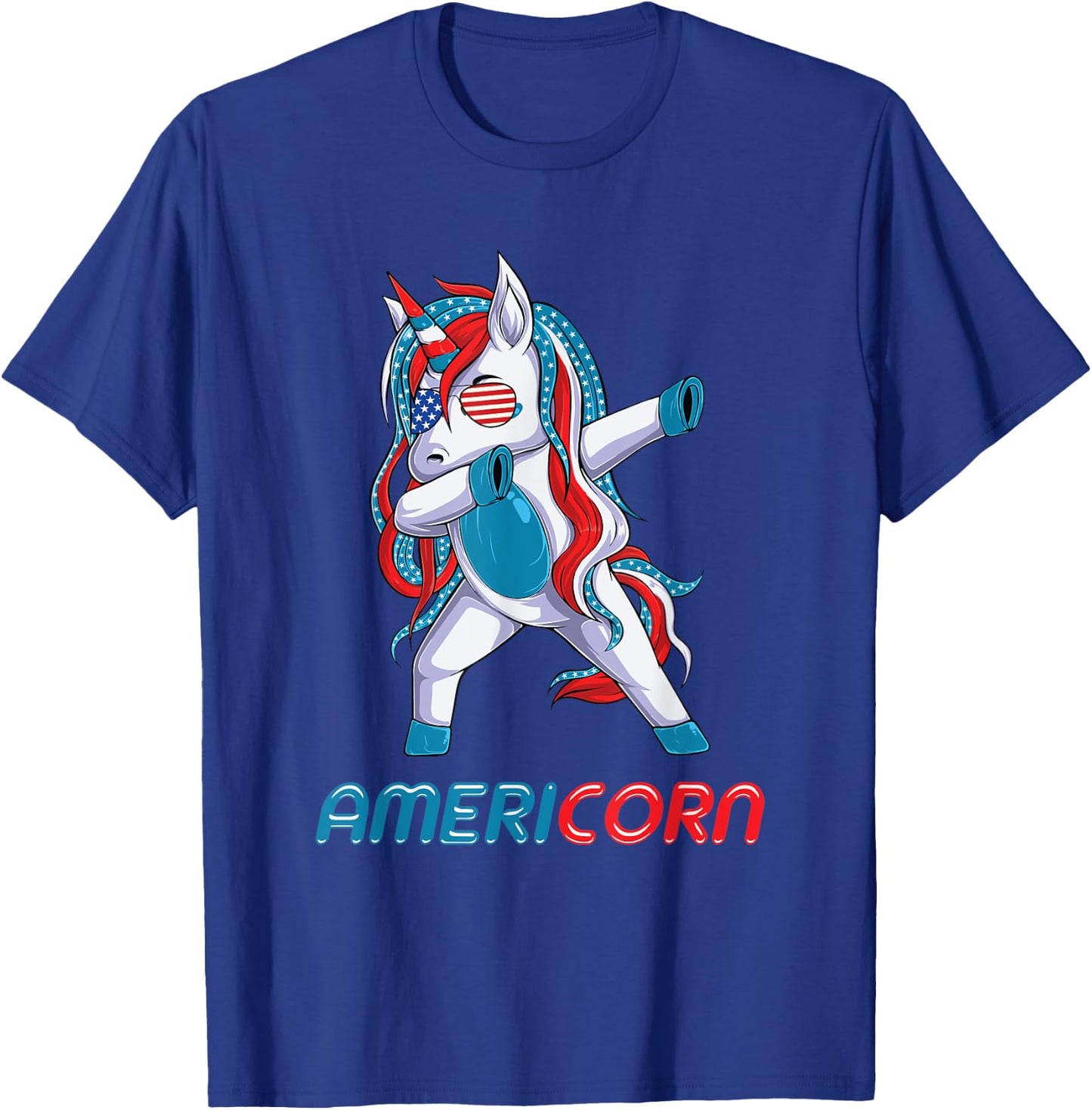 Dabbing Americorn Unicorn 4th Of July Mericorn Merica Kids T-Shirt - T-Shirt | Royal