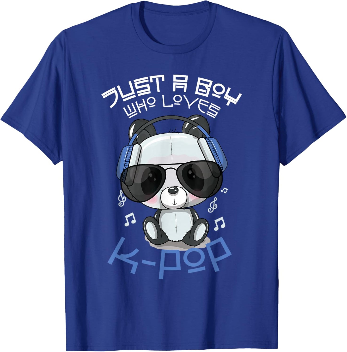 Just A Boy Who Loves K-Pop Korean Pop Music Korea Panda T-Shirt - T-Shirt | Royal