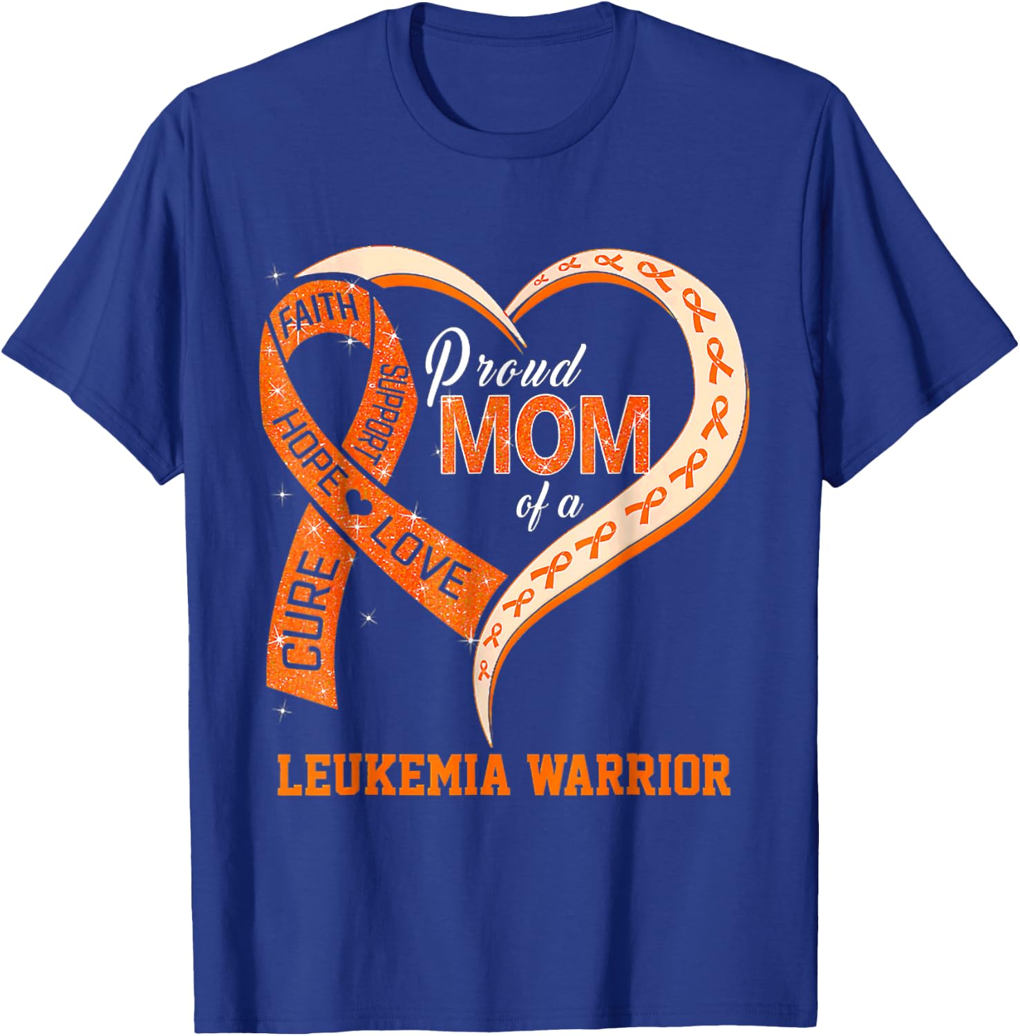 Leukemia Awareness Proud Mom Of A Leukemia Warrior T-Shirt - T-Shirt | Royal