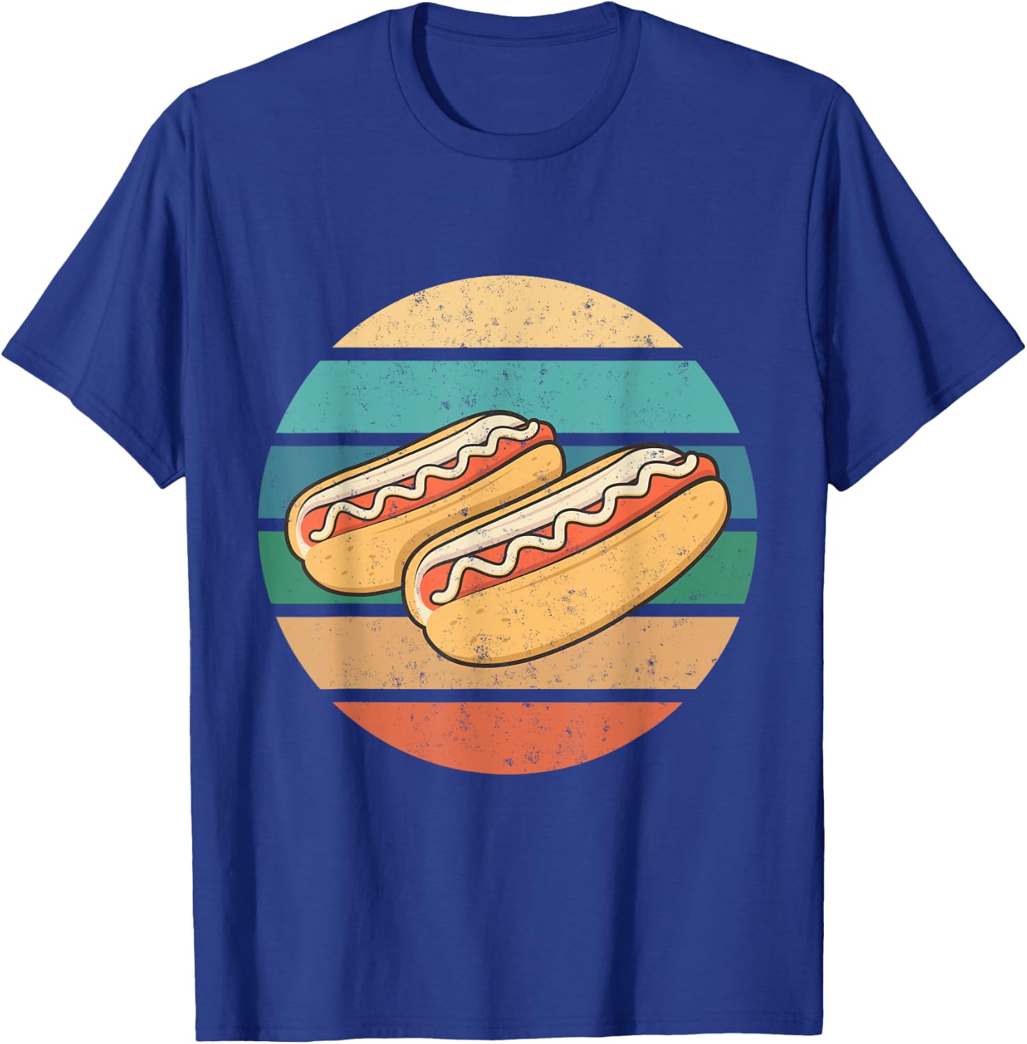 Vintage retro style background hotdogs, for hotdog lovers T-Shirt - T-Shirt | Royal