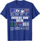 ER Emergency Room Doctor Label Skills Coffee Wine Sarcasm T-Shirt - T-Shirt | Royal