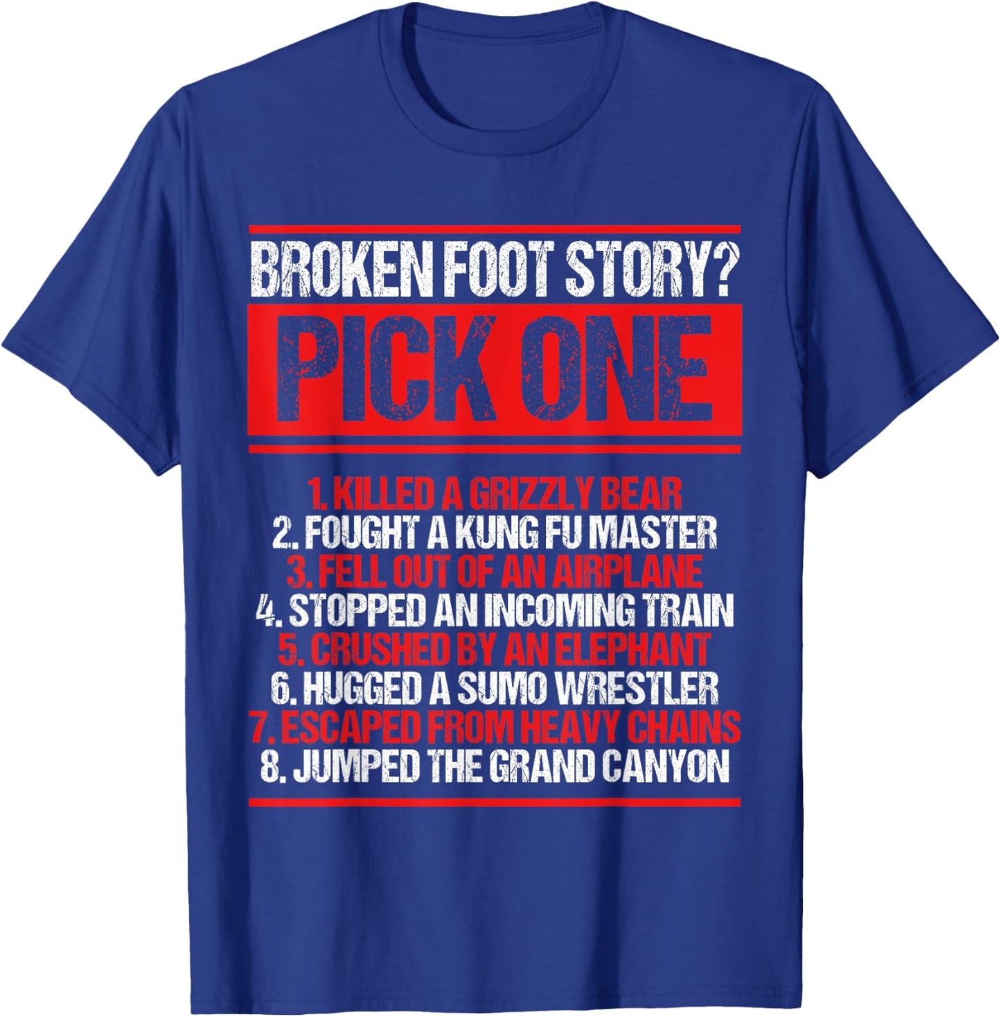 Broken Foot Survivor Funny Broken Foot Recovery Warrior T-Shirt - T-Shirt | Royal