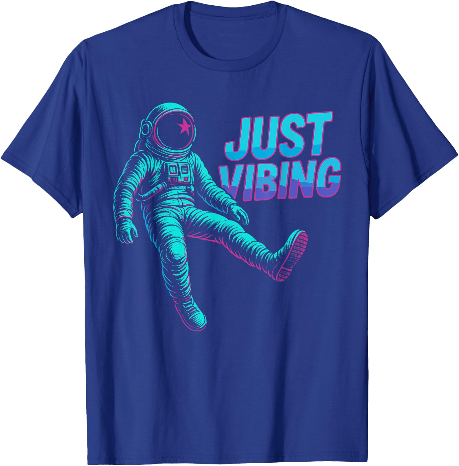 Astronaut Purple and Teal Shirts, Galaxy Just Vibing T-Shirt - T-Shirt | Royal