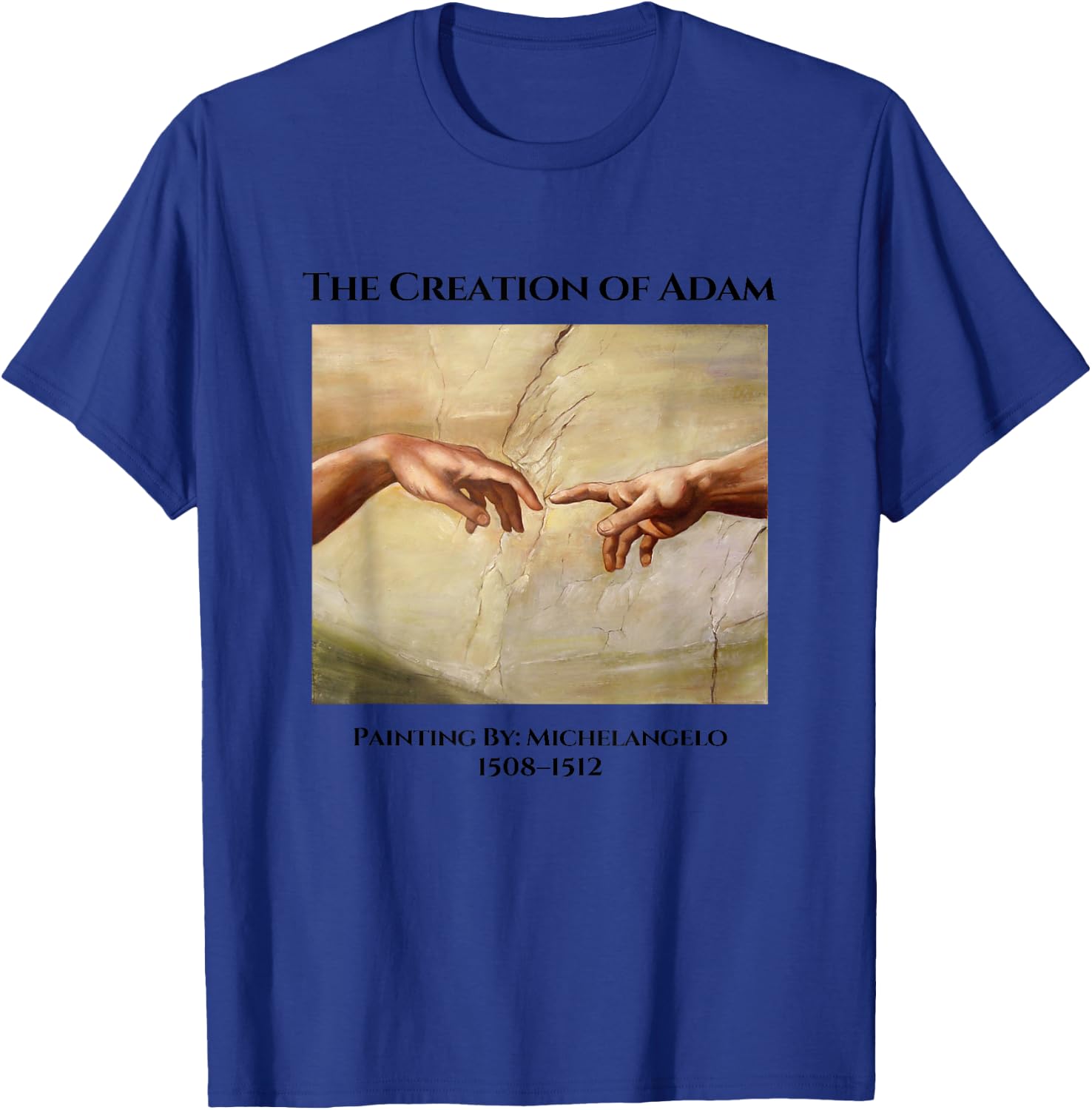 The Creation of Adam Novelty Graphic & Cool Art Designs T-Shirt - T-Shirt | Royal