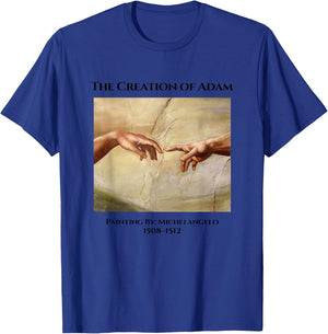 The Creation of Adam Novelty Graphic & Cool Art Designs T-Shirt - T-Shirt | Royal