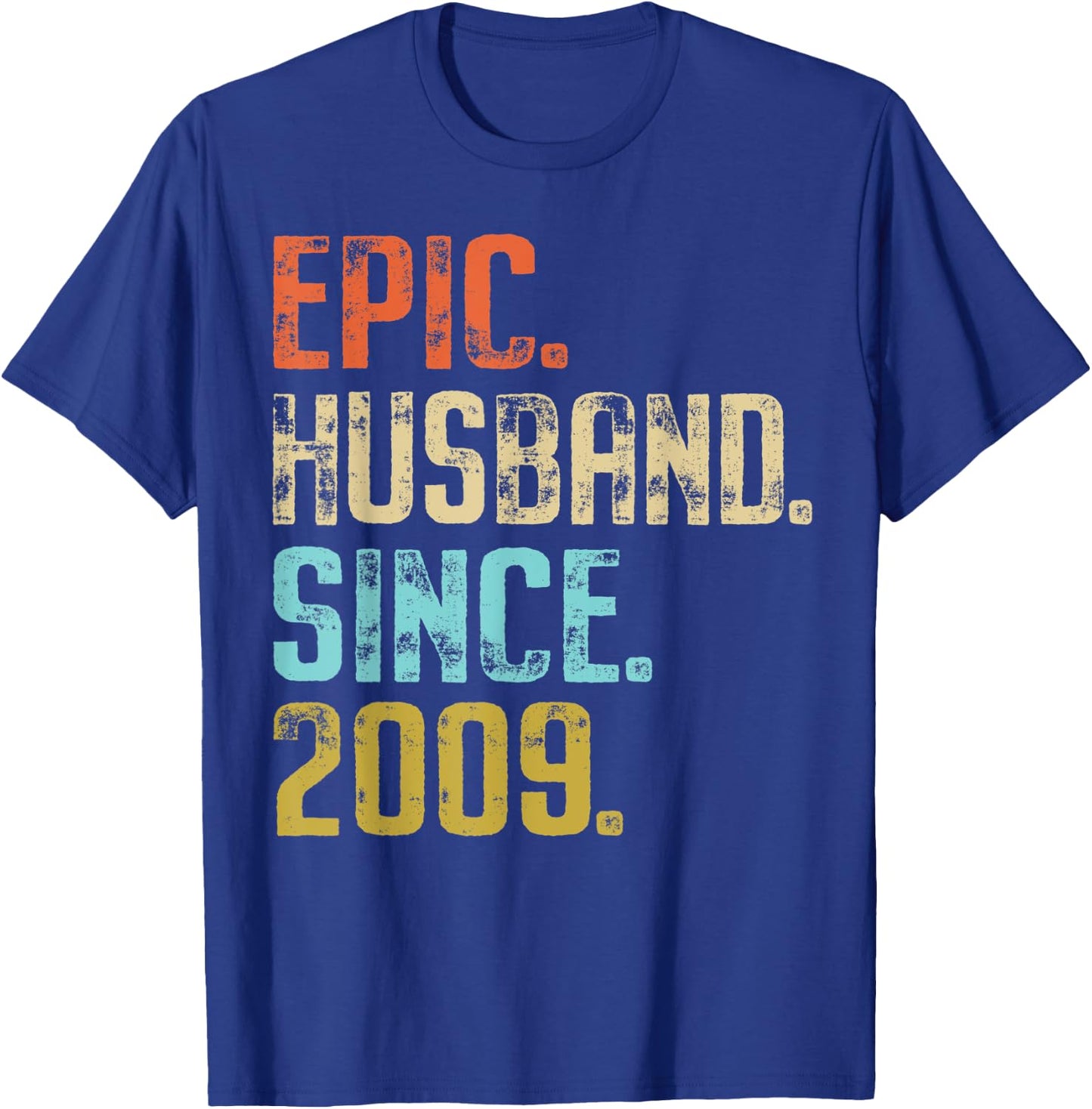 12th Wedding Anniversary Epic Husband Since 2009 T-Shirt - T-Shirt | Royal