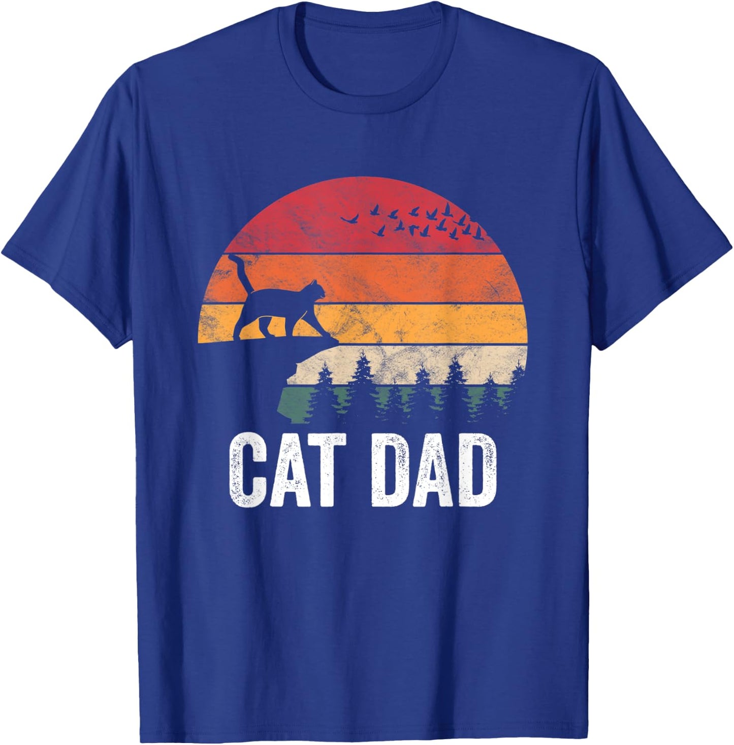 Best Cat Dad Retro Cat Lover Father T-Shirt - T-Shirt | Royal