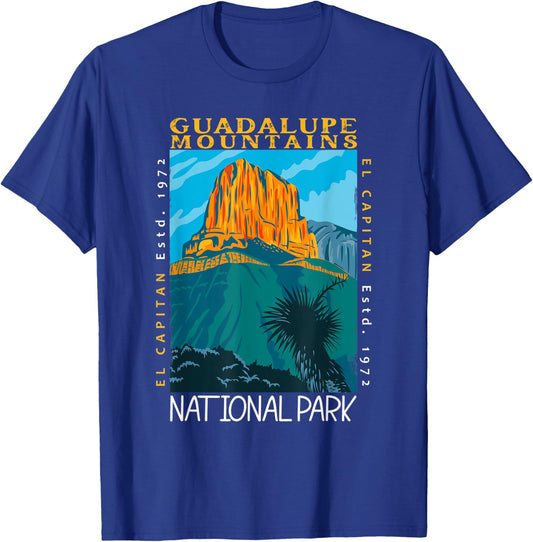 Guadalupe Mountains National Park El Capitan Vintage T-Shirt - T-Shirt | Royal