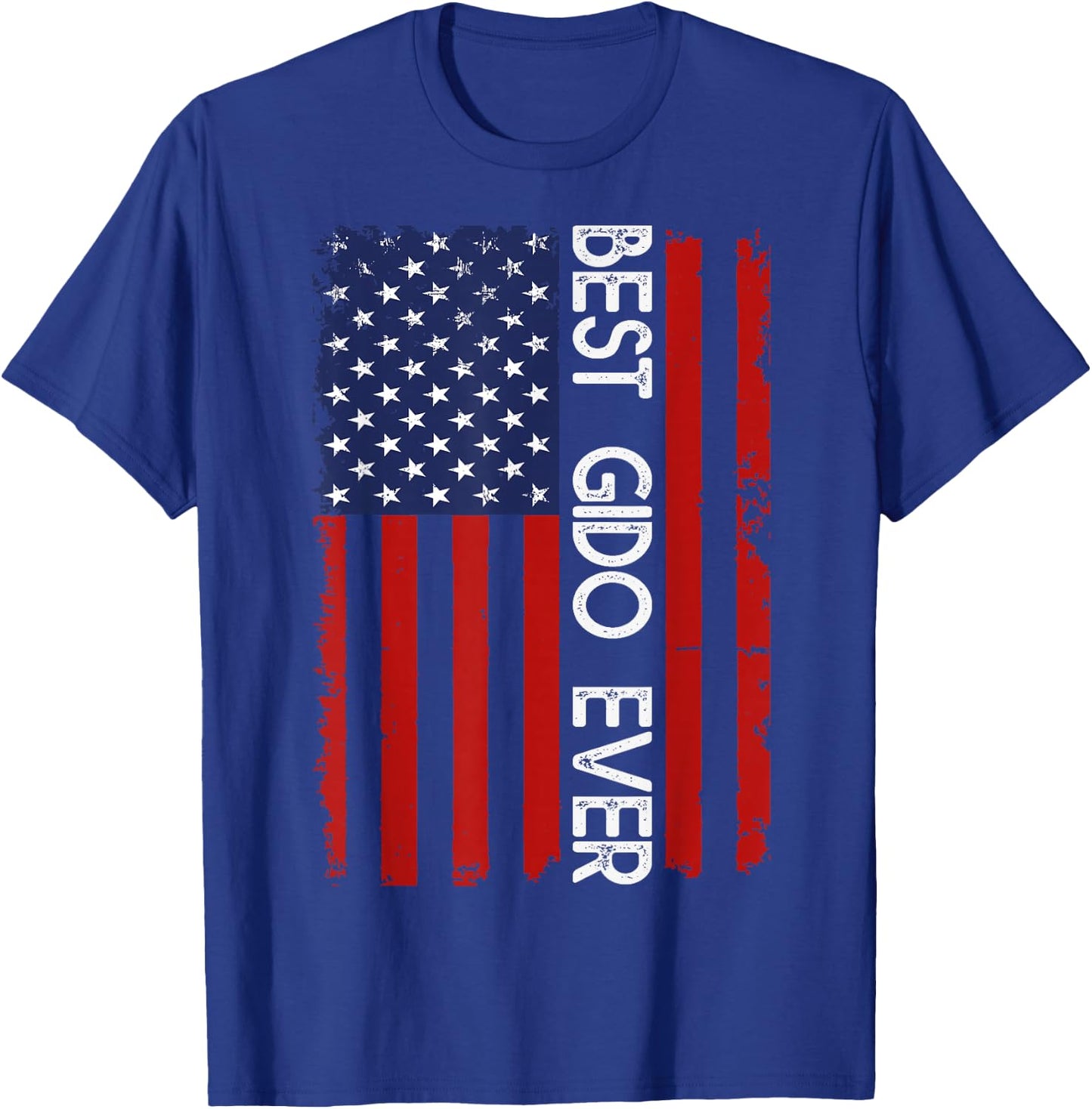 Best GIDO Ever Vintage American Flag Fathers Day T-Shirt - T-Shirt | Royal