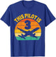 Retro This Pilot Is 3 Airplane Aviation Kids 3rd Birthday T-Shirt - T-Shirt | Royal