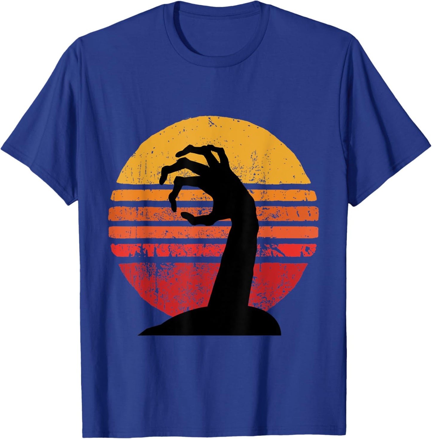 Vintage Zombie Shirt Halloween 2021 Retro Zombie Hand T-Shirt - T-Shirt | Royal