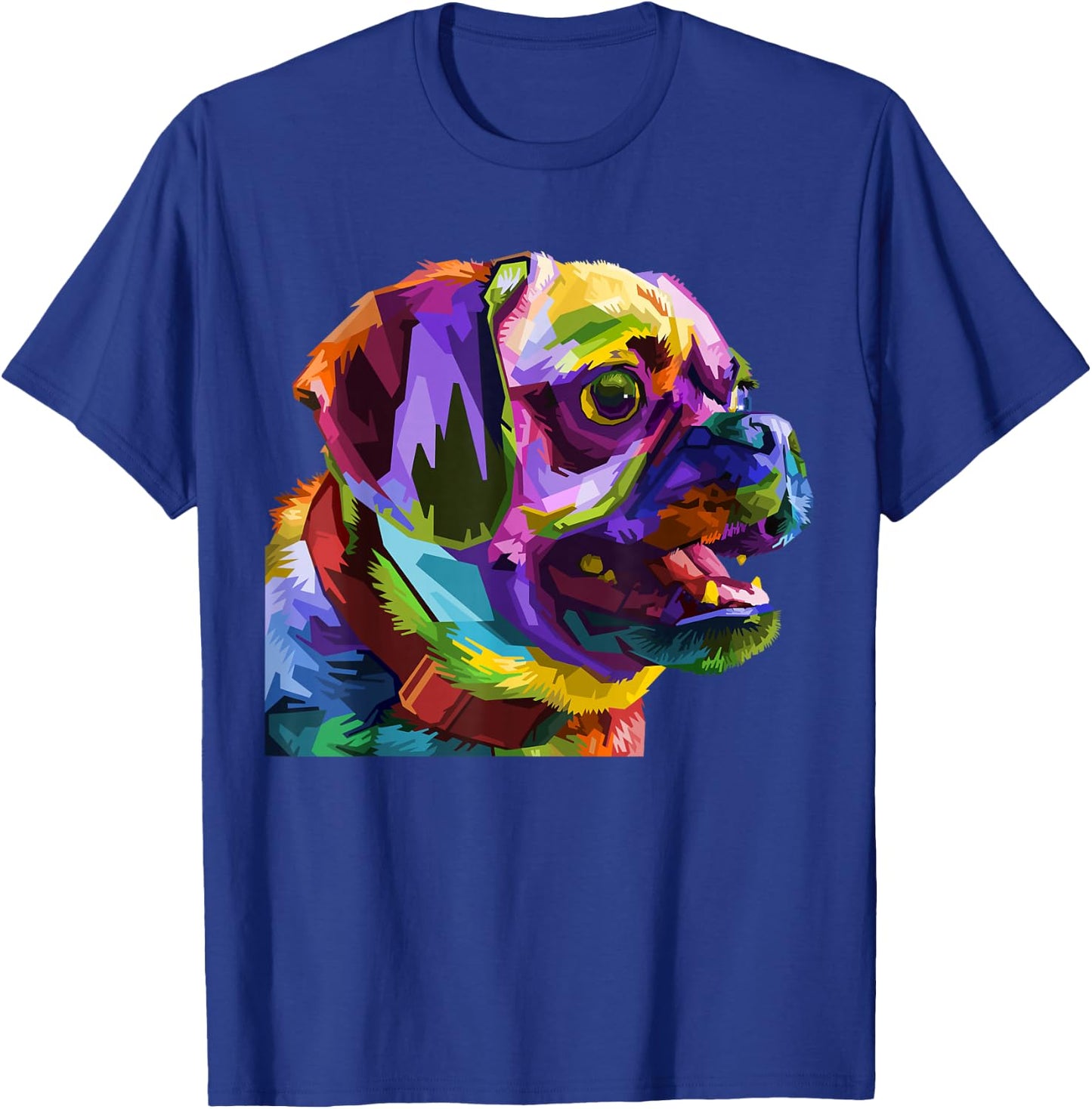 Pug Pop Art Colorful Portrait Carlino for Dog Lovers T-Shirt - T-Shirt | Royal