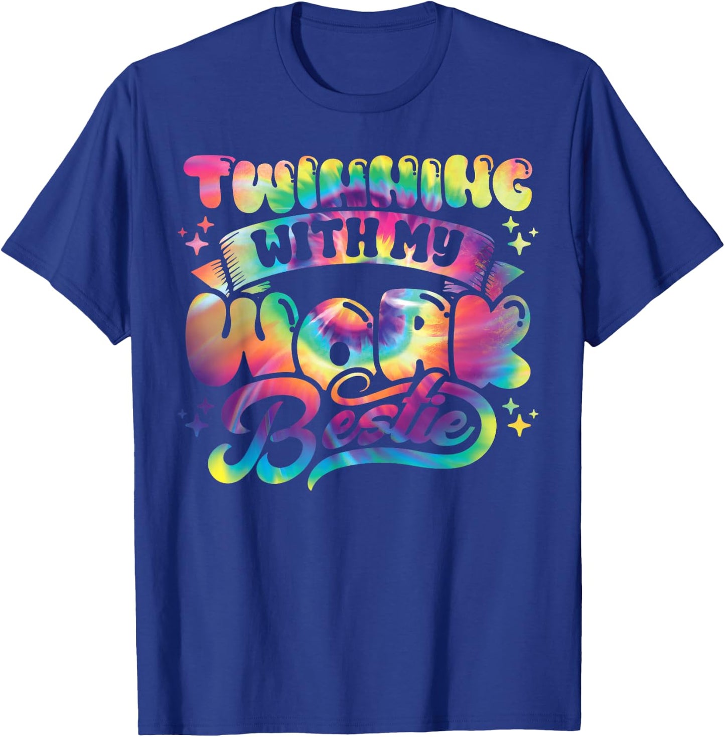 Spirit Week Twin Day Twinning with My Work Bestie Tie Dye T-Shirt - T-Shirt | Royal