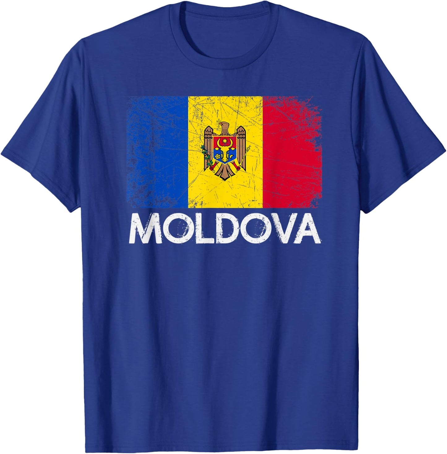 Moldovan Flag | Vintage Made In Moldova Gift T-Shirt - T-Shirt | Royal