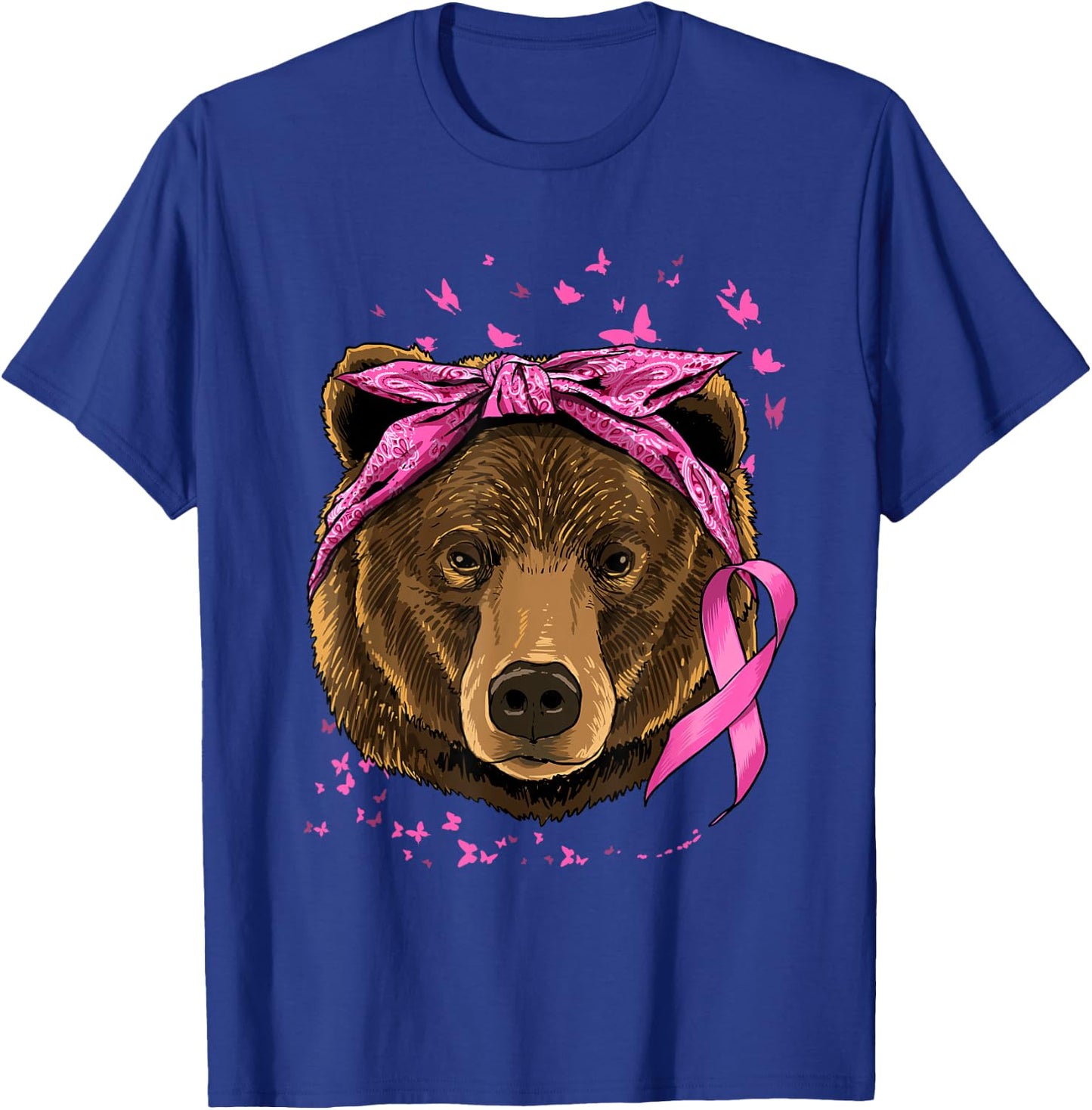 Pawsome Breast Cancer Awareness Women's Pink Animal Print - Small - Short Sleeve - Classic Fit - Cotton Blend - Imported T-Shirt - T-Shirt | Royal