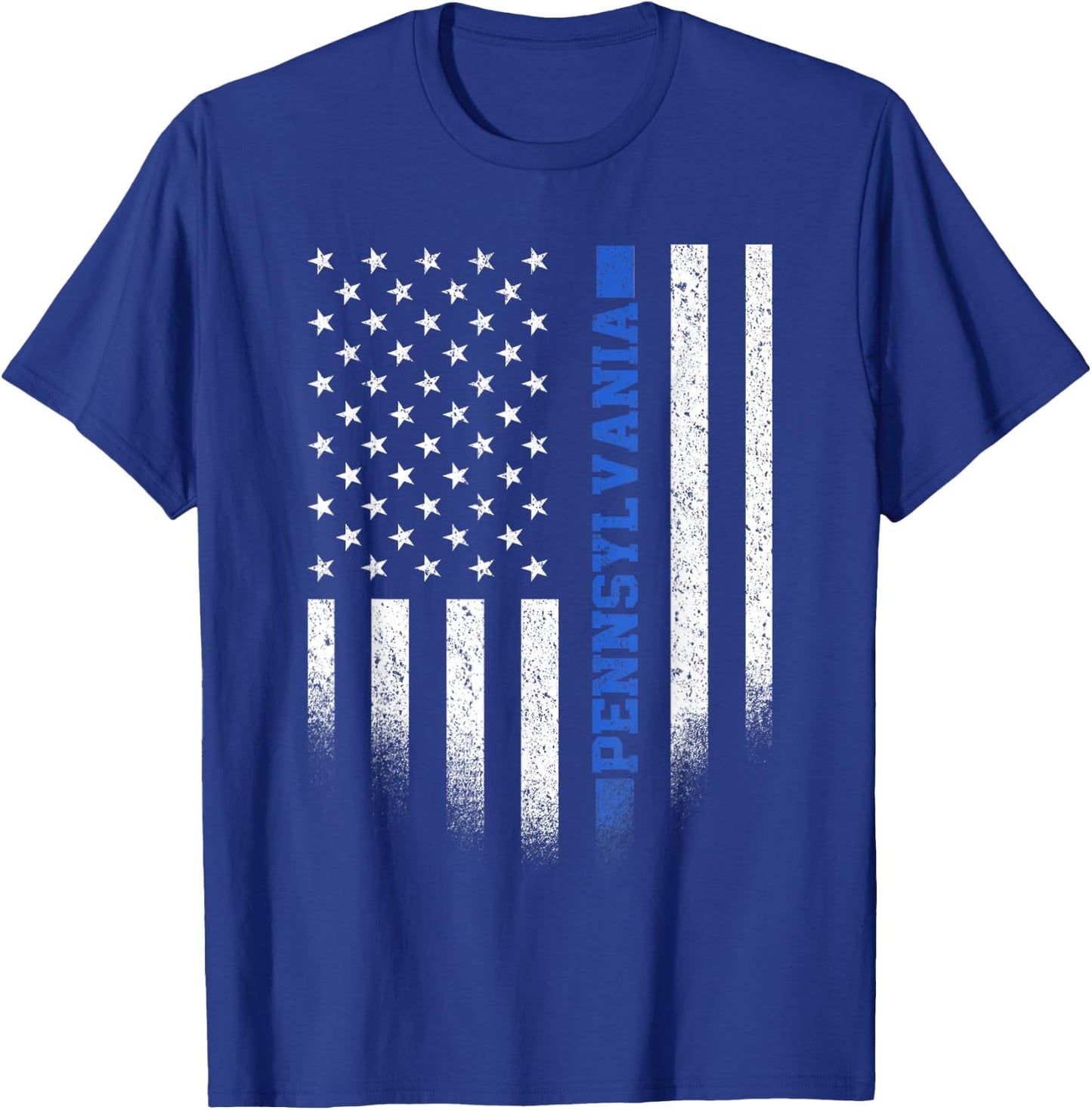 Pennsylvania State Blue Line US Flag PA Police Officer T-Shirt - T-Shirt | Royal
