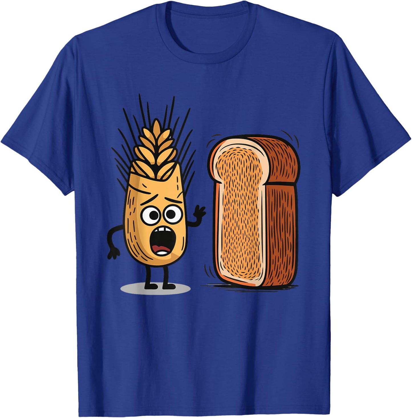 Surprised Wheat Looking At Bread T-Shirt - T-Shirt | Royal