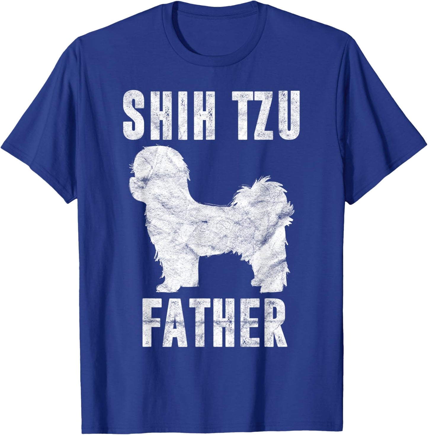 Vintage Shih Tzu Dad Gift Daddy Apparel Dog Father Pet Lover Women Kids T-Shirt - T-Shirt | Royal