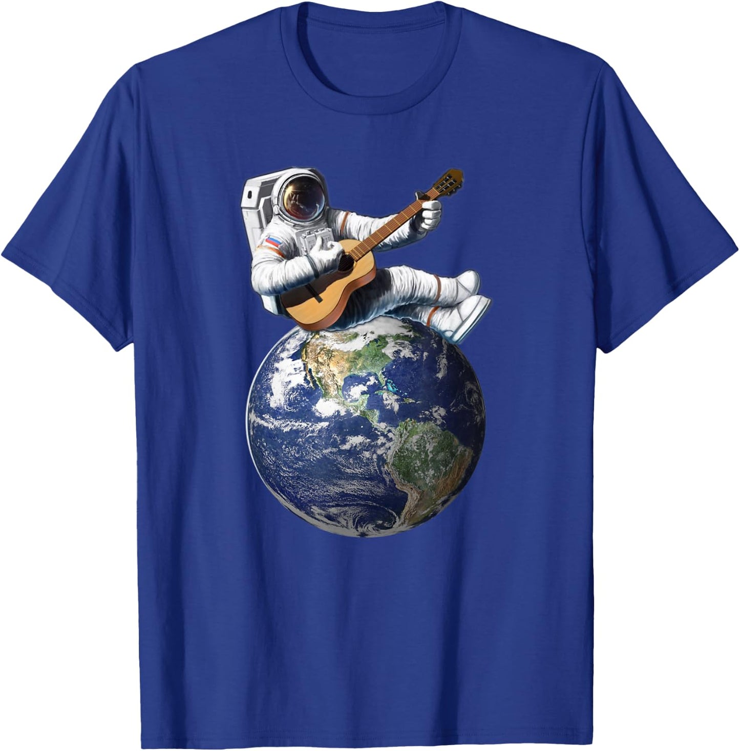 Astronaut Playing Guitar Space Guitarist Music Gift T-Shirt - T-Shirt | Royal