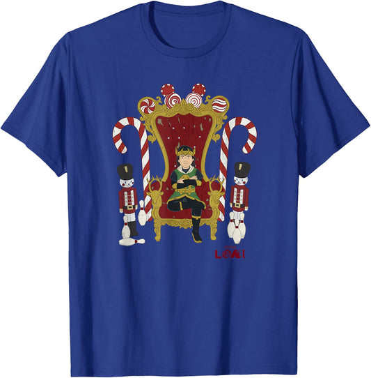 Marvel Loki Kid Loki On The Christmas Throne T-Shirt - T-Shirt | Royal