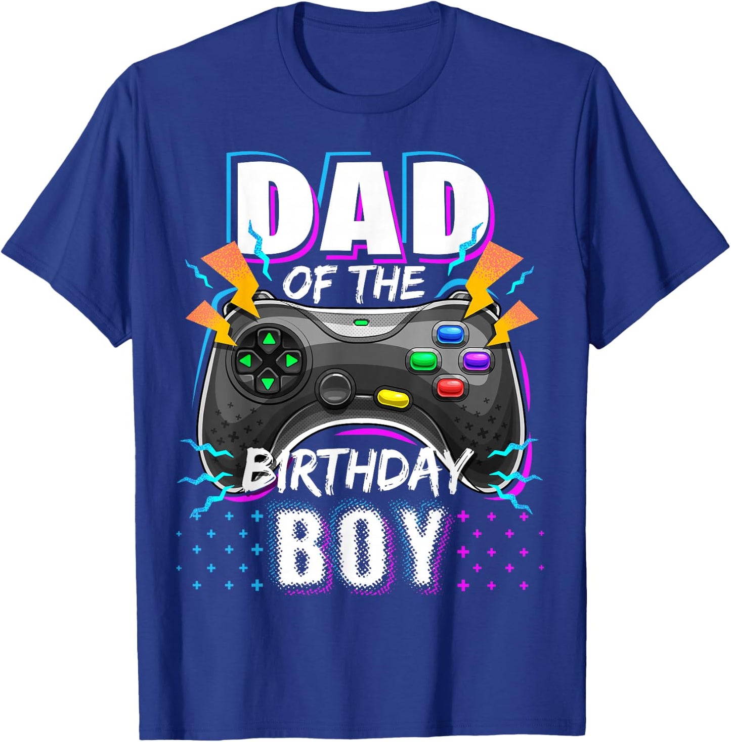 Dad of the Birthday Boy Matching Video Gamer Birthday Party T-Shirt - T-Shirt | Royal