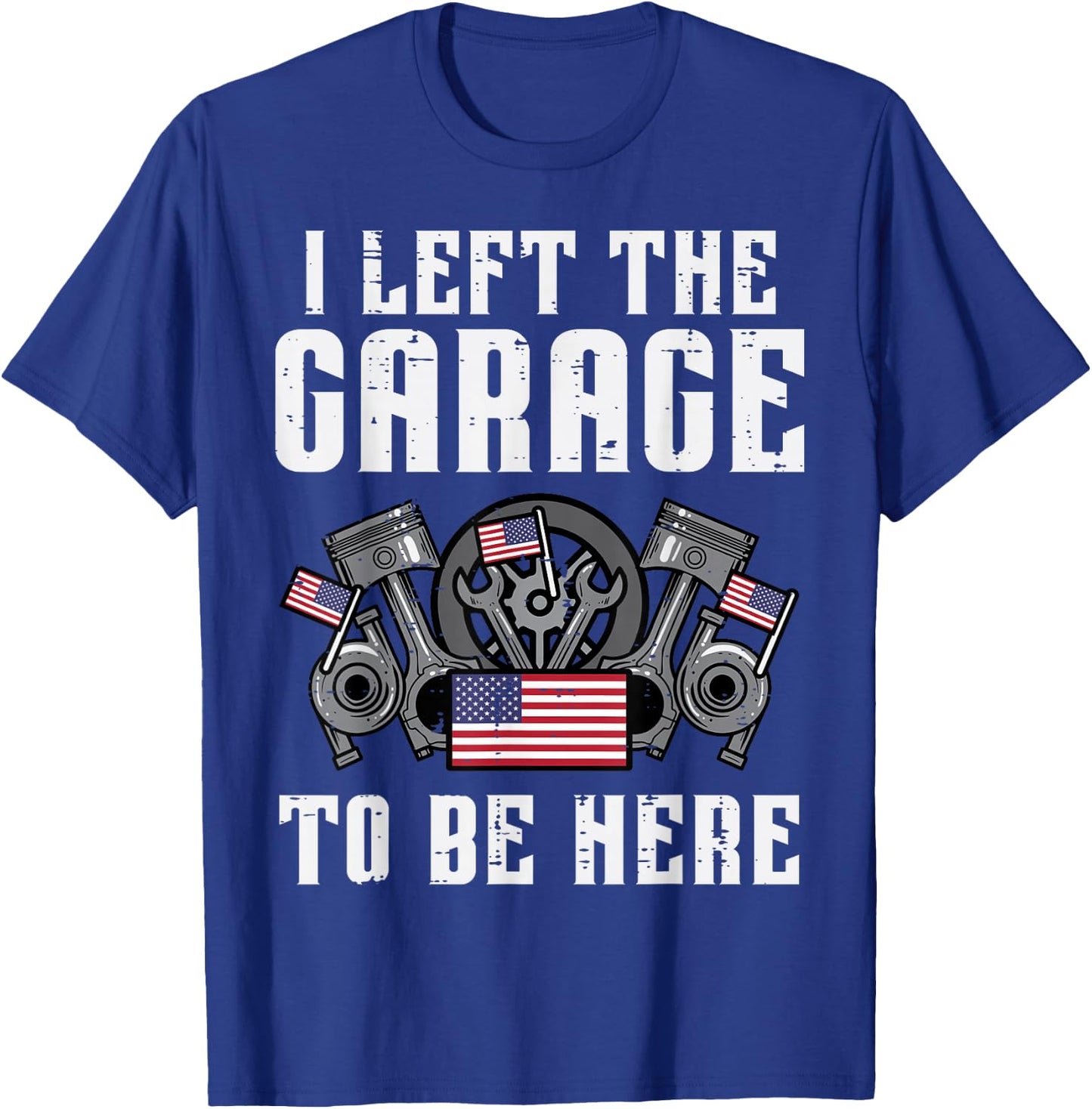 4th July Mechanic Left The Garage Patriot Dad Men Boys Kids T-Shirt - T-Shirt | Royal