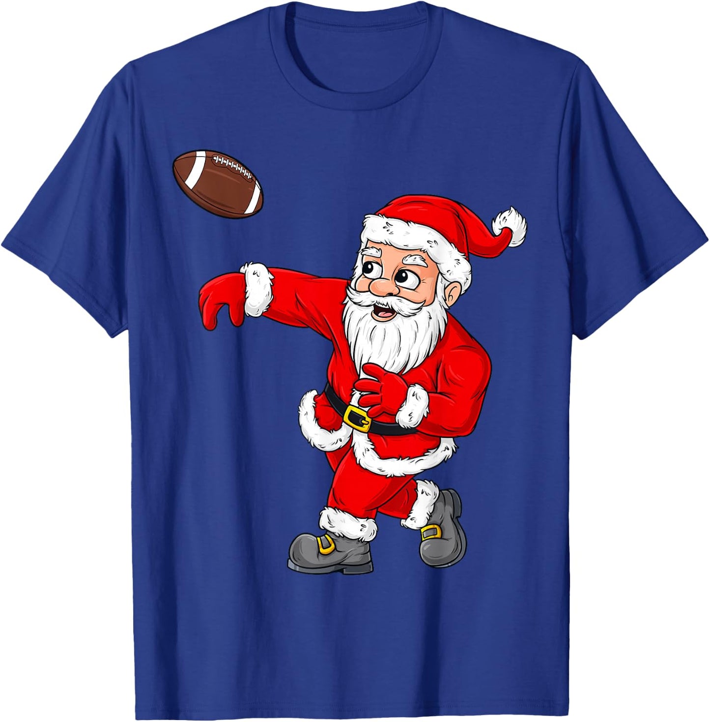 Christmas Santa Claus Football Quarterback Boys Kids Xmas T-Shirt - T-Shirt | Royal